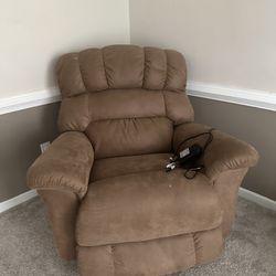 Leather Manual Rocker Recliner, Dark Brown Sofa 