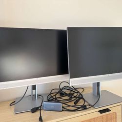 Two HP E243m Monitors+Anker Docking Station