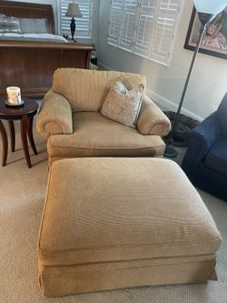 Hickory White Chair & a Half & Ottoman