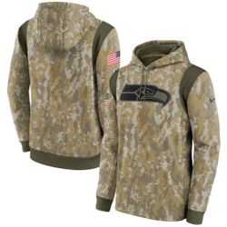 Seattle Seahawks Nike 2021 Salute To Service - Therma Performance Pullover Hoodie - Camo