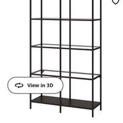 Ikea Metal Shelves W/ Glass Shelf