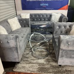 ‼️$0 Down Last One‼️ 3PC Diamond Living Room Set With End Tables 
