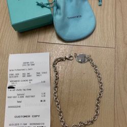 Tiffany & Co. Return to Tiffany Oval Tag choker 925 rolo chain vintage AUTHENTIC with Tiffany Pouch Bag 15.5 inches