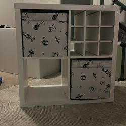 IKEA Cube Storage Shelf w/ Reversible Bins + 9-Cube Insert