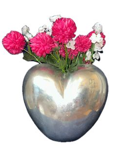 Silver Plated heart shaped vase