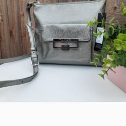 NWT TAHARI Crossbody Bag Color Silver