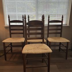 Set of 4 vintage ladder back chairs