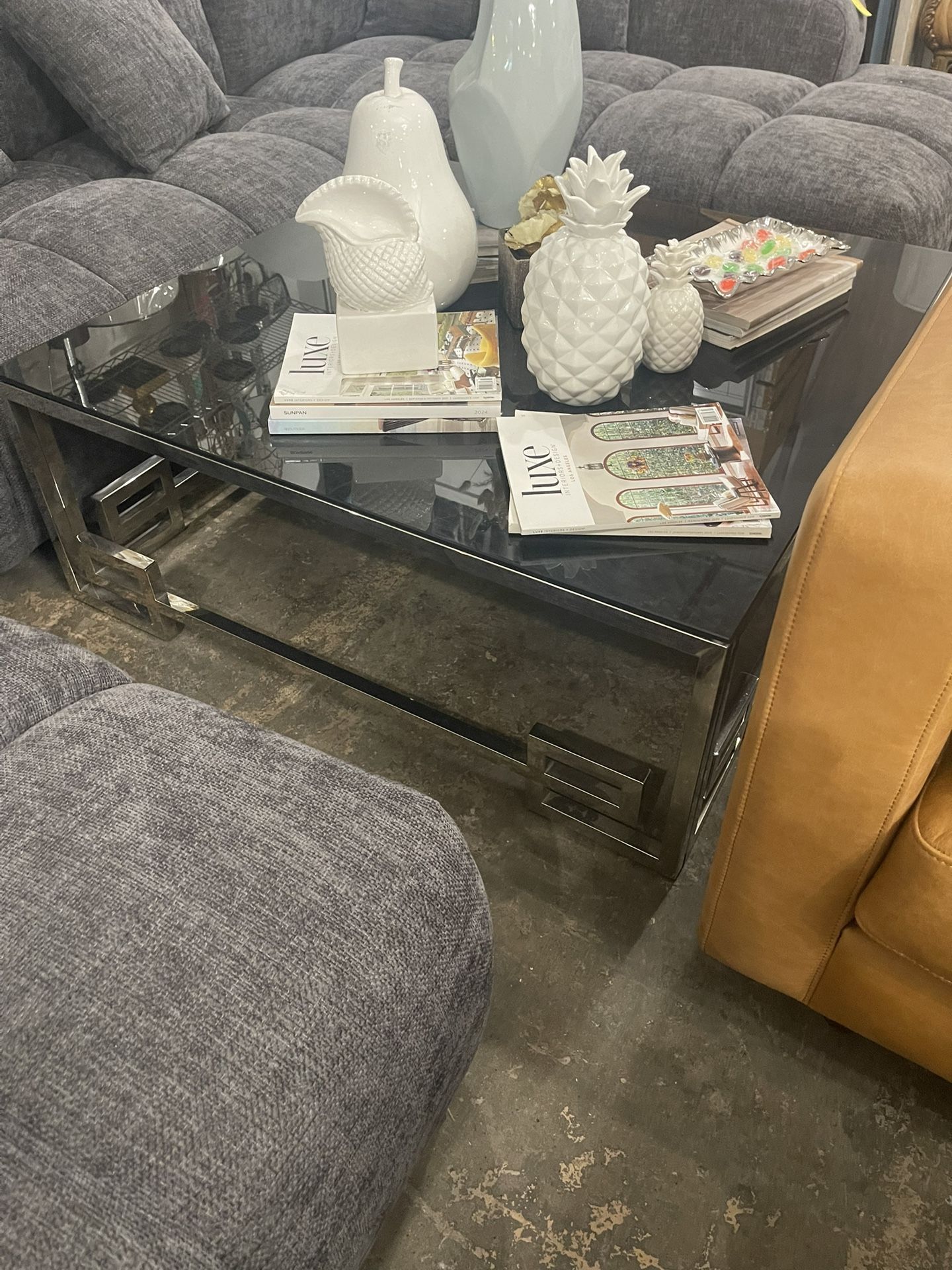 Black Glass Top Coffee Table Delivery Available