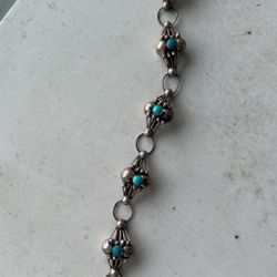 Silver And Turquoise Bracelet