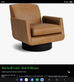 Mitchell Gold Supernova leather swivel chair