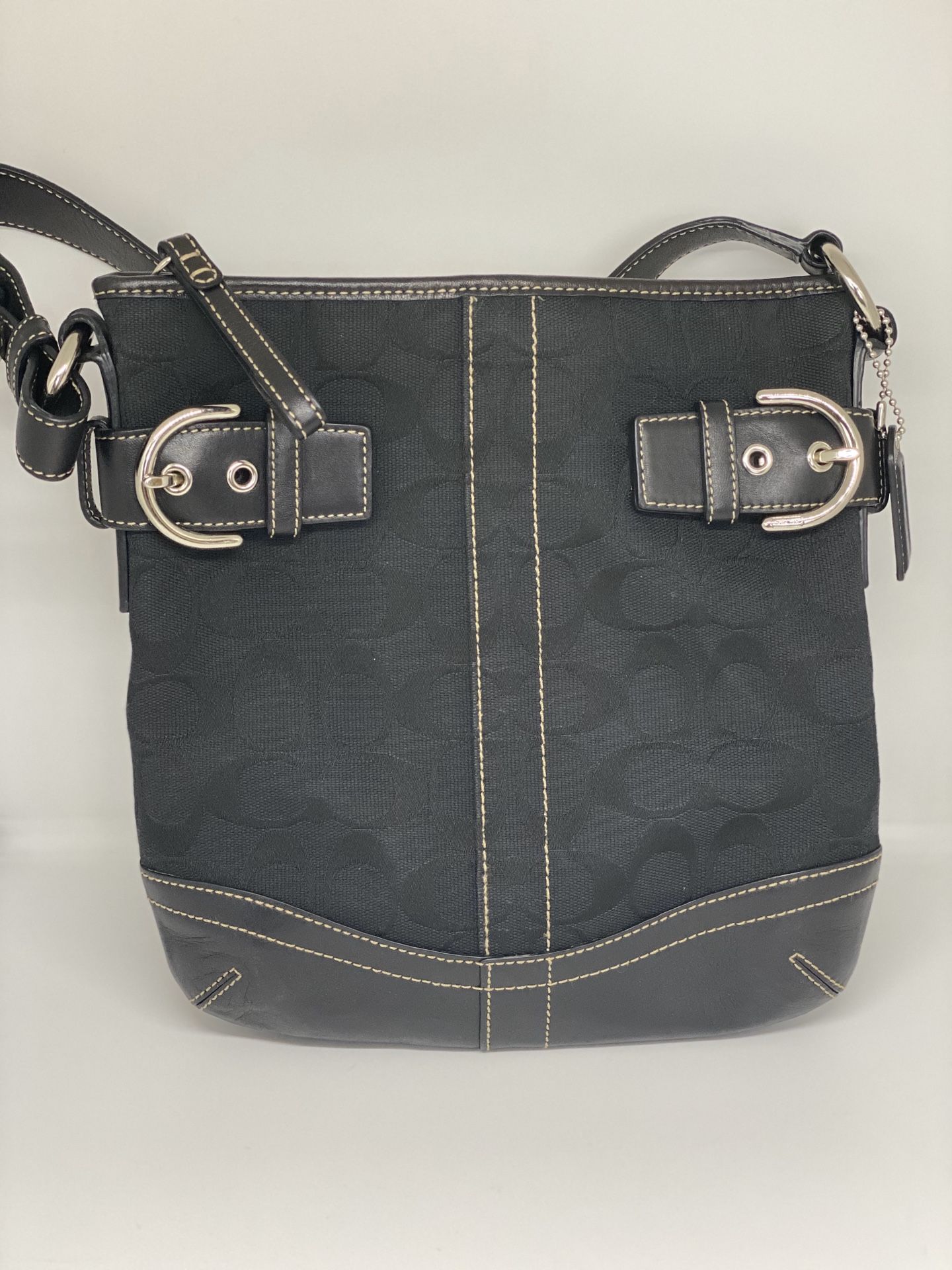 COACH Black Canvas Hobo Bag