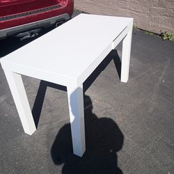 White desk table