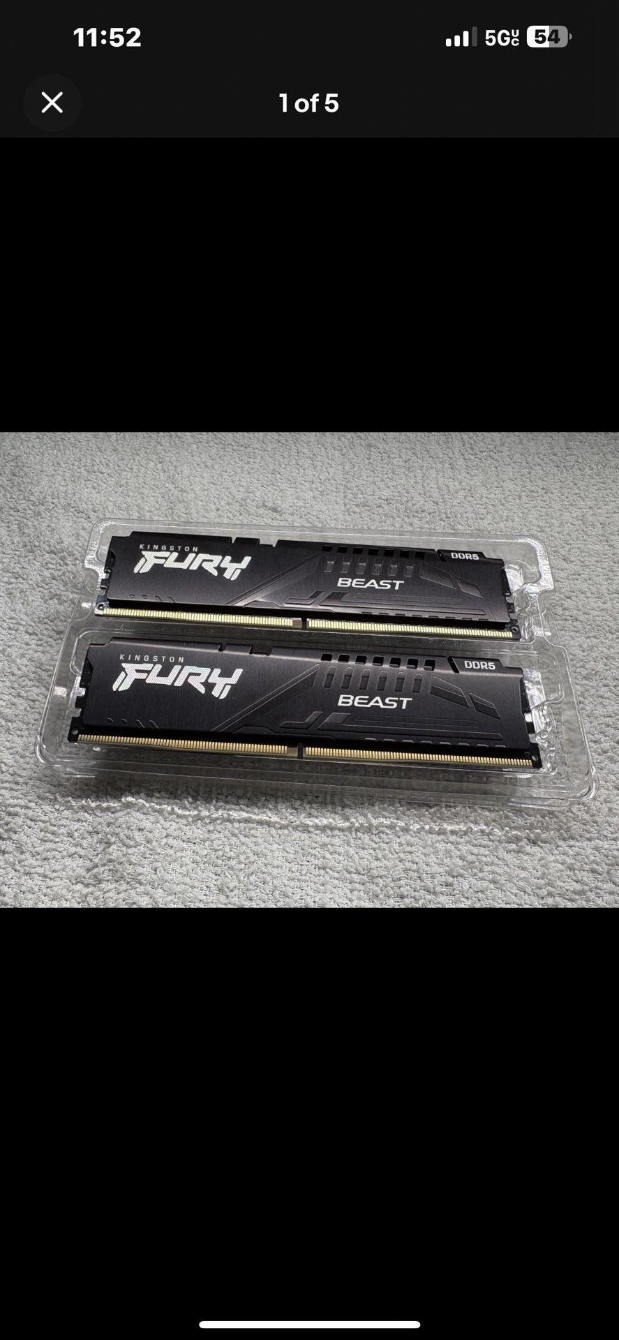 Kingston FURY Beast Black 16GB 5200MT/s DDR5