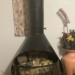 Free Standing Mid Century Modern Fireplace 