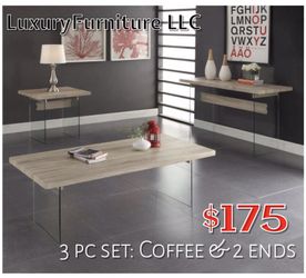 New 3 pcs set coffee table and 2 ends