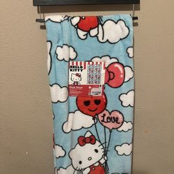 Blue Cloud Hello Kitty Blanket 