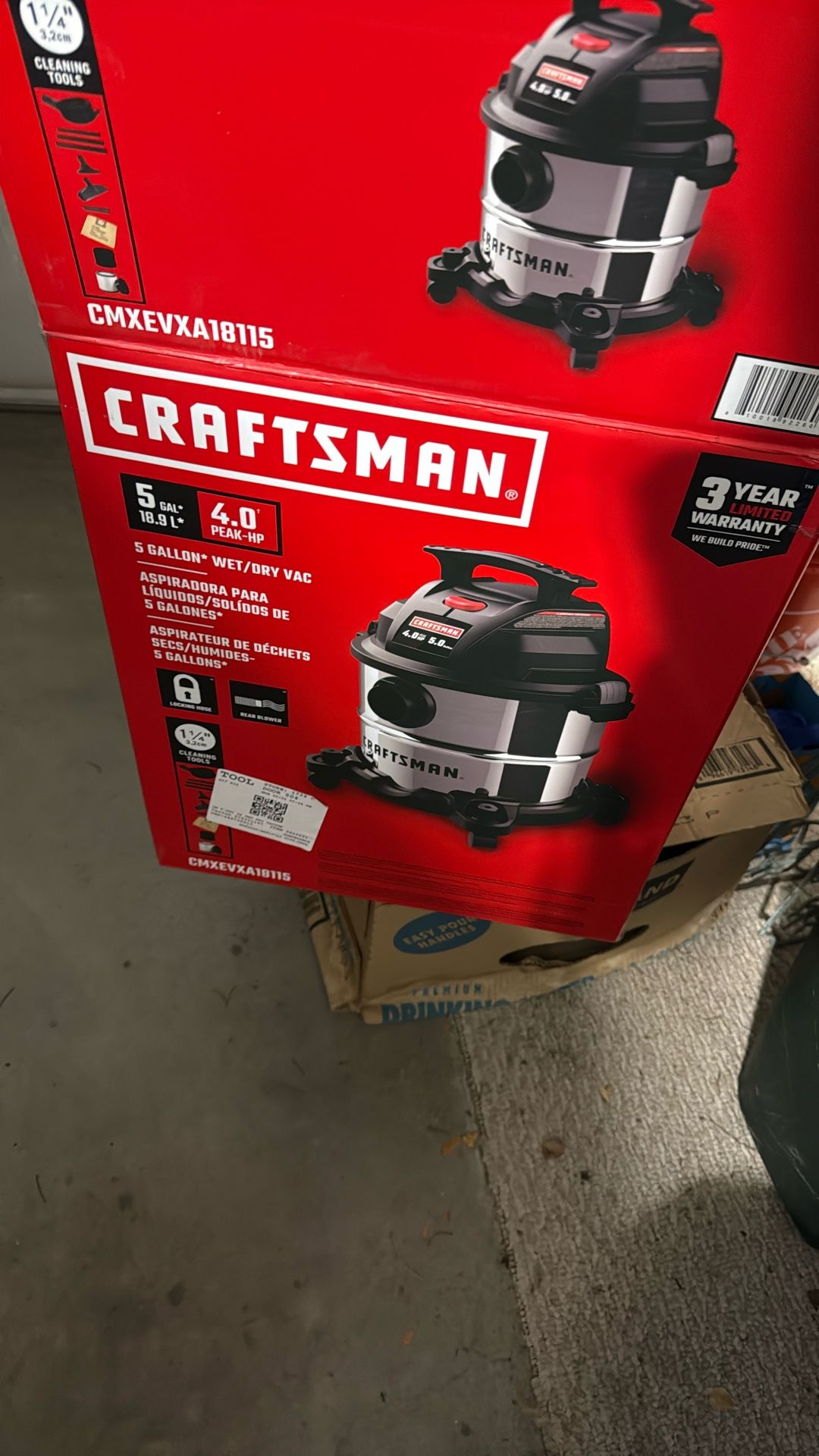 Shop Vacuum Craftsman 5 Gallon 4.0 Hp