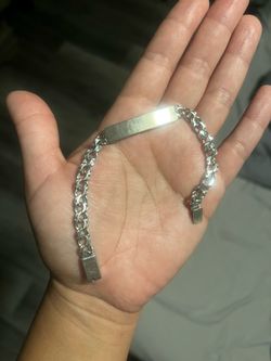 Real silver chino link bracelet de plata