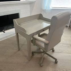 Lommarp Beige Desk And Millberget Desk Chair 