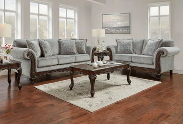 Halima Carved Wood Frame 5-piece Living Room Set