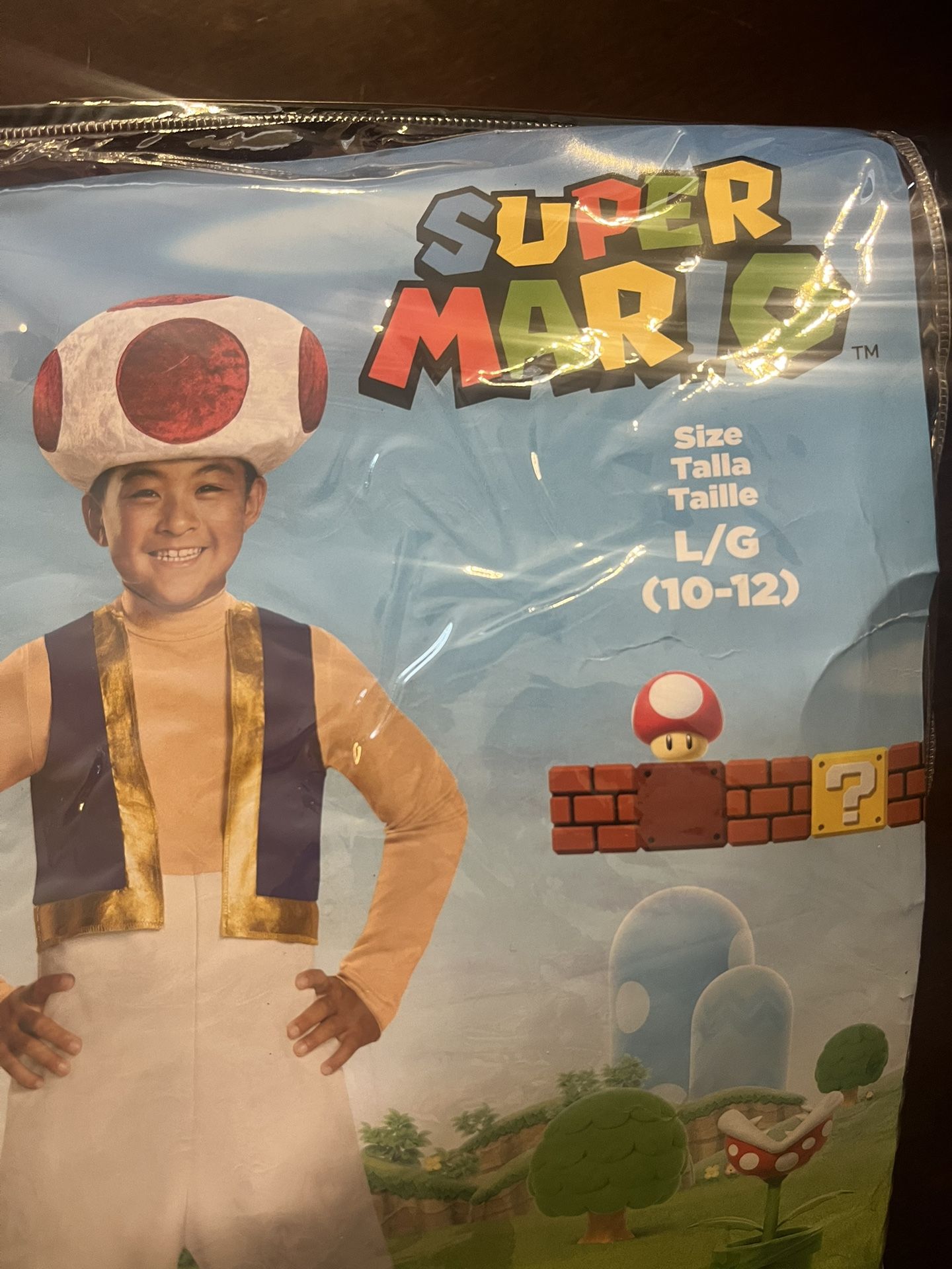Super Mario, Toad Costume Large 10/12 Halloween costume