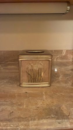 Gold Ceramic Decorative Tissue Box Cover