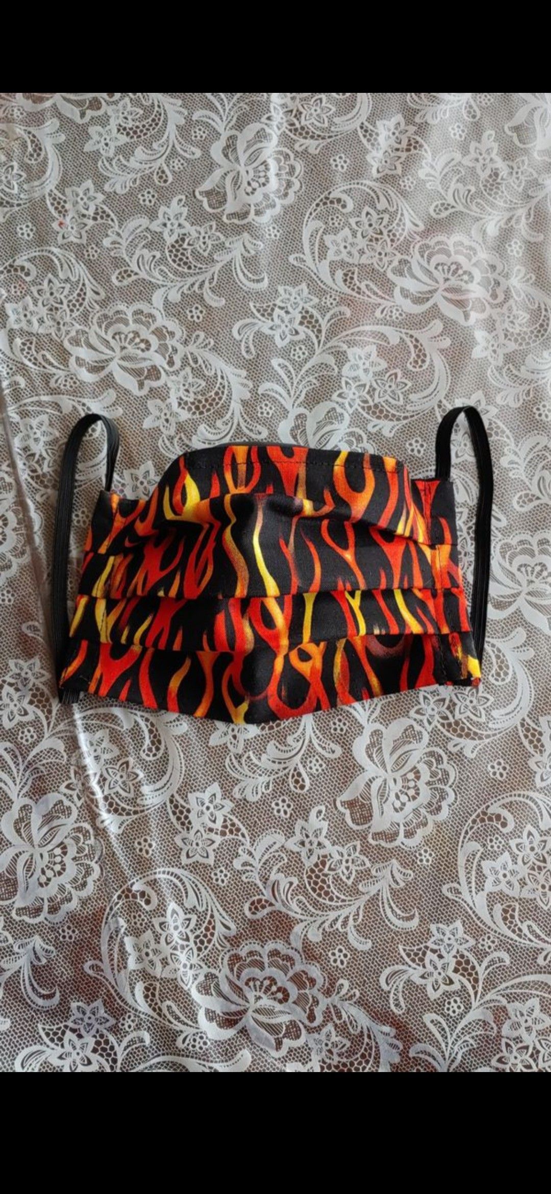Flame print face mask