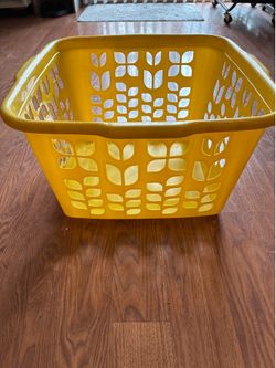 Sturdy Yellow Rubbermaid Laundry Basket