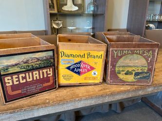 vintage wooden crate/ 27 by 12