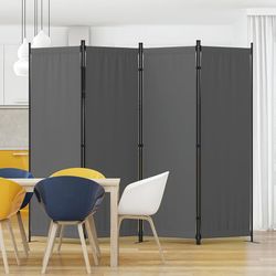 Privacy Screen Room Divider 4 Panel as Dressing Screen Wall Room Divider w/ 3 Wider Feet Portable Wall 6FT Partition Wall for Office Dining Room Child