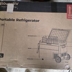 BougeRV 12 Volt Car Refrigerator, CRS 42 Quart Portable Fridge Freezer with APP Control, -4℉ to 68℉ Compressor Electric Cooler with Wheels 12/24V DC 1