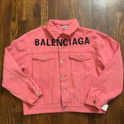 Balenciaga pink Jean denim jacket size 52 XL