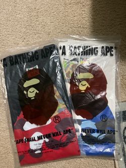 BAPE Red & Blue Camo Ape Head (Size M)