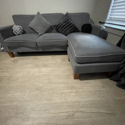 Couch sectional with wooden legs