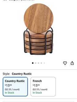 Holder Set of 6, Acacia Wooden Coaster for Coffee Table Dining Table Round with Non-Slip Pad Cup Coaster for Home Christmas Decor 4 Inch