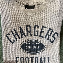 Kids XL Chargers NFL Long Sleeve Shirt Official Reebok Apoarel