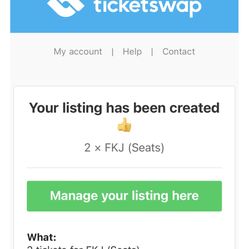 2 FKJ Tickets 