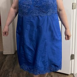 Custom Plus Formal Dress Size 28, 30, 32 Royal Blue Lace With jacket 
