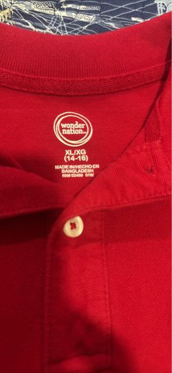Wonder Nation Kids Red Polo Shirt XL 14-16