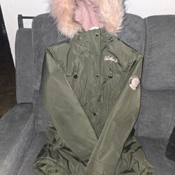 Army Green Girls Weatherproof Jacket
