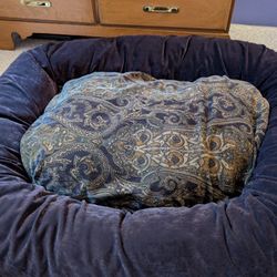 Large Purple Donut Dog Bed