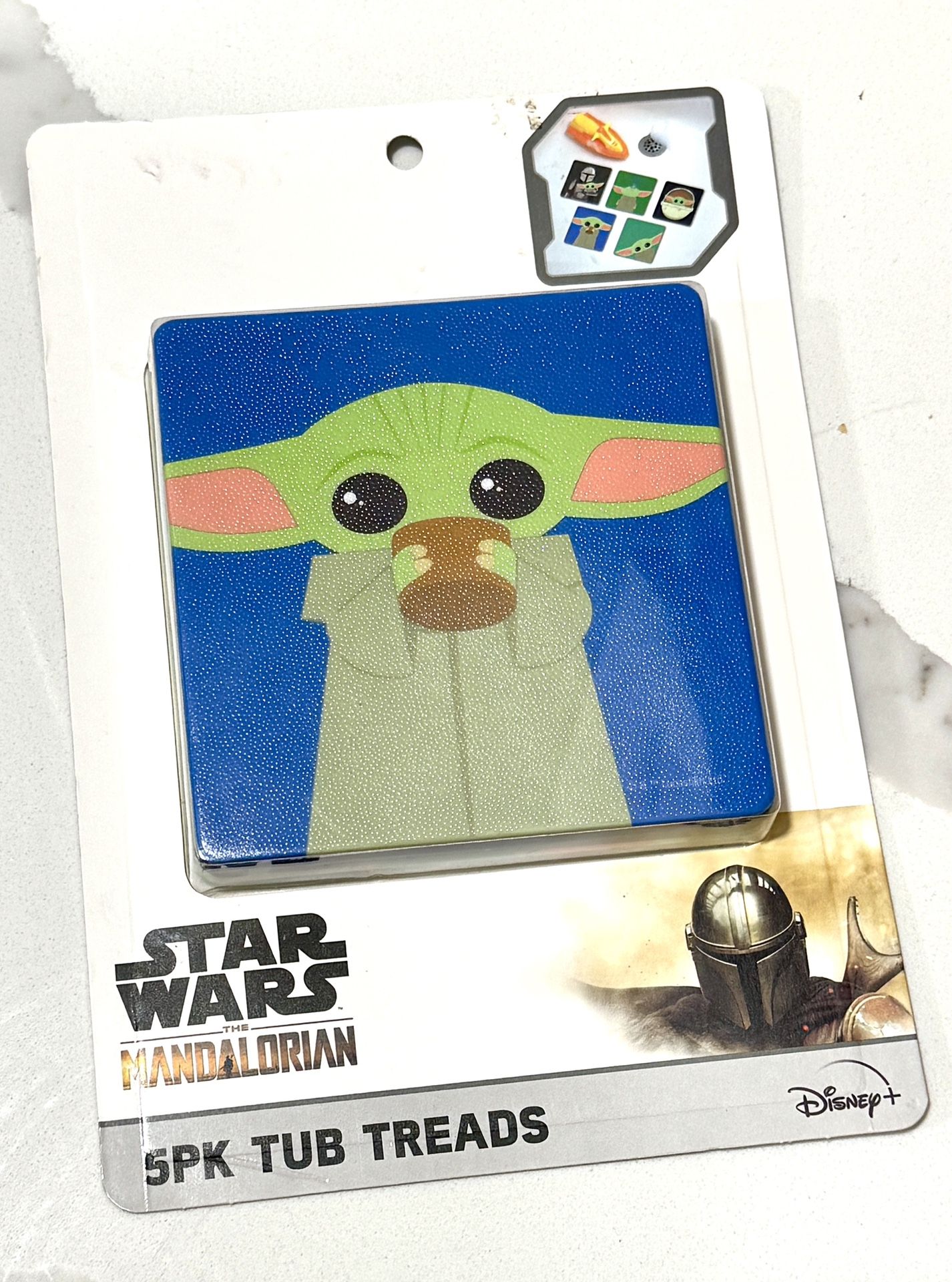 Star Wars Mandalorian Baby Yoda Grogu 5pk Tub Treads Non-Slip Stickers New