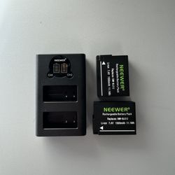 Neewer Batteries and Charger for Panasonic DMW-BLC12 camera batteries