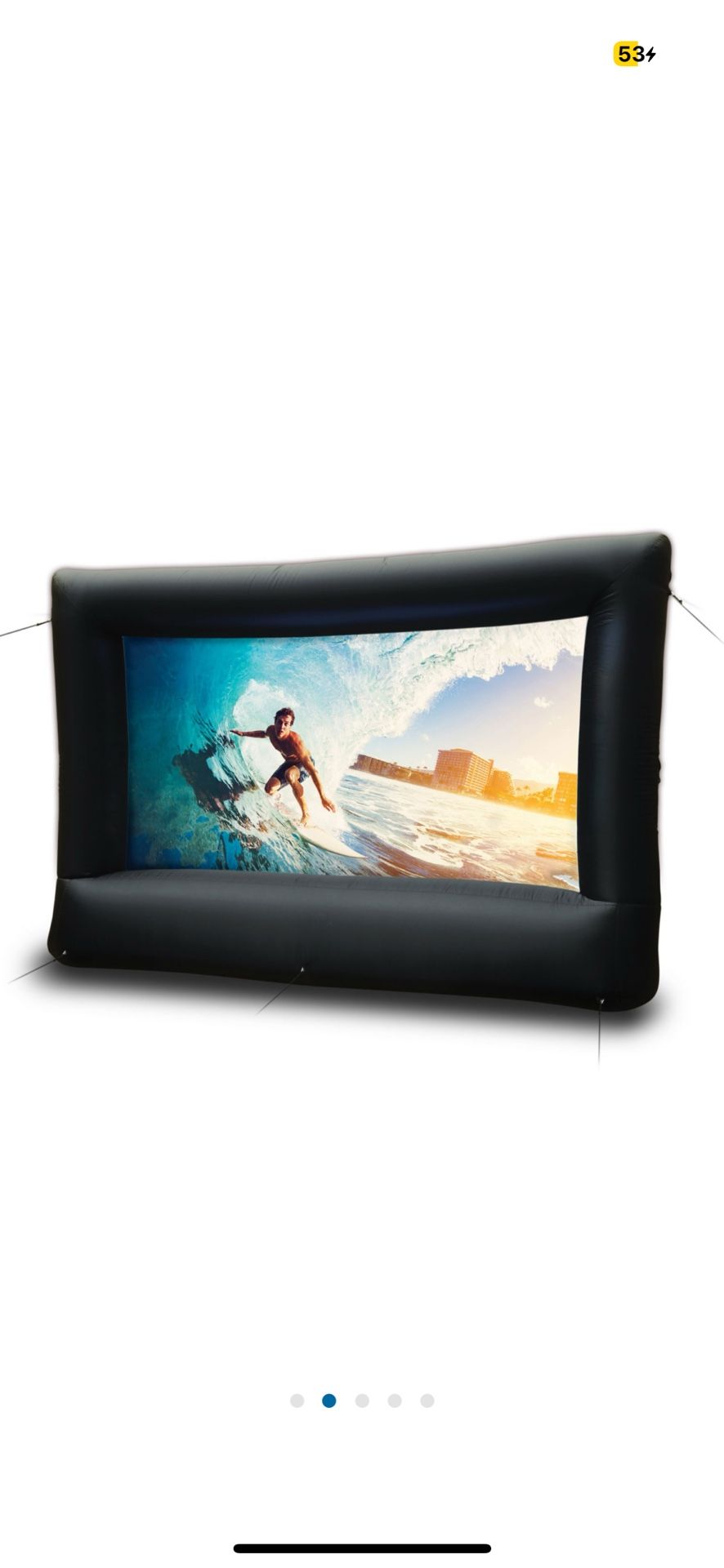 Inflatable outdoor screen and screen projector