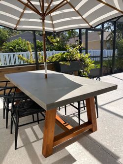 Faux Cement Outdoor Dining Table and Chairs