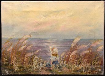 Solitude by the Sea Oil on Canvas By B Adam