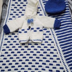3pc Baby Set with matching cap and sweaters
