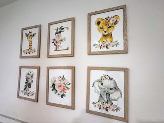 Safari Nursery Art Initial “E” $125 Value