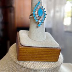 Blue Bling Cluster Cocktail Ring $20