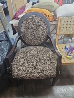 2 Leopard Print Upholstered Accent Chair